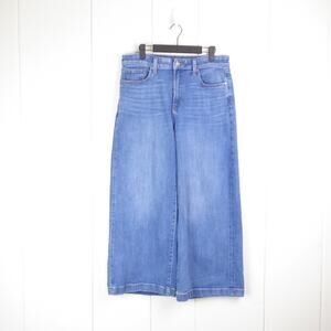 Chicos Jeans Womens SZ 1 US 8 High Rise Wide Leg Cropped Modern Contemporary